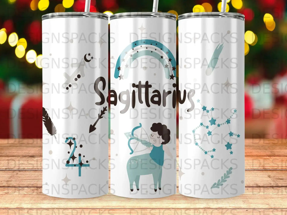 Sagittarius constellation with a person and stars on a gradient background.