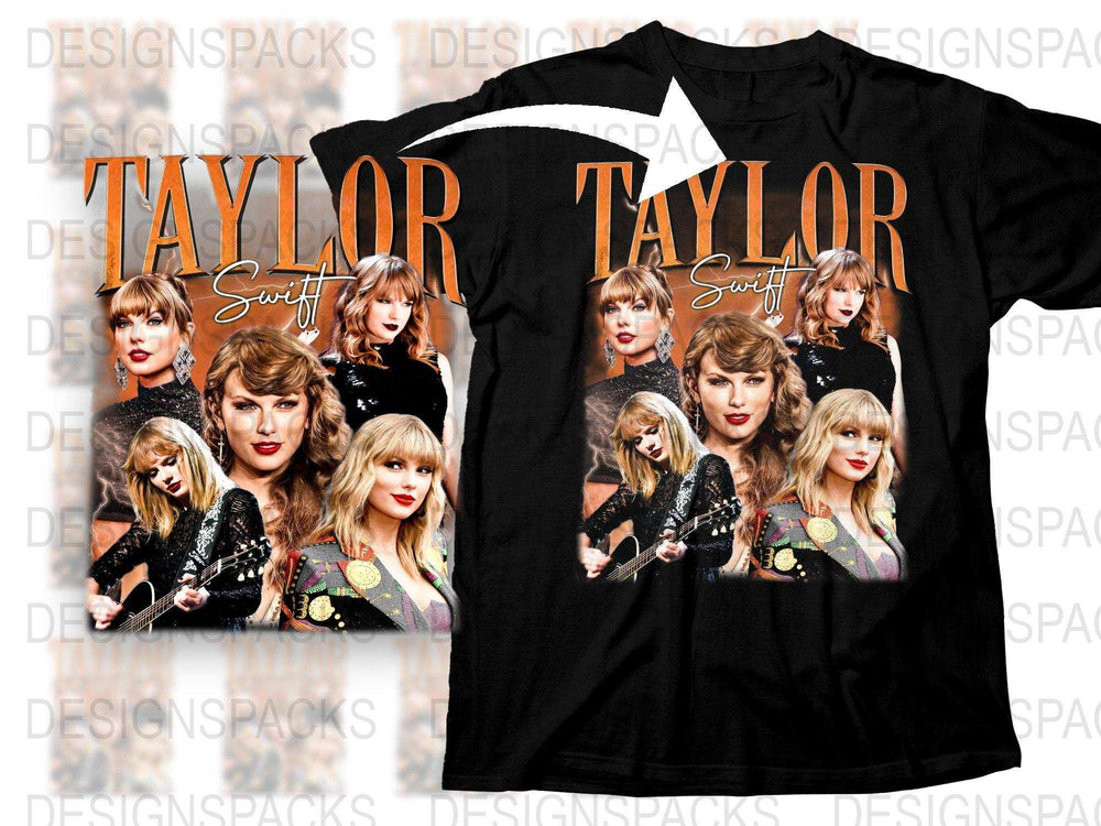 Taylor Swift Inspired Photo Collage T-Shirt, Vintage Style Pop Star Graphic Tee, Music Fan Gift