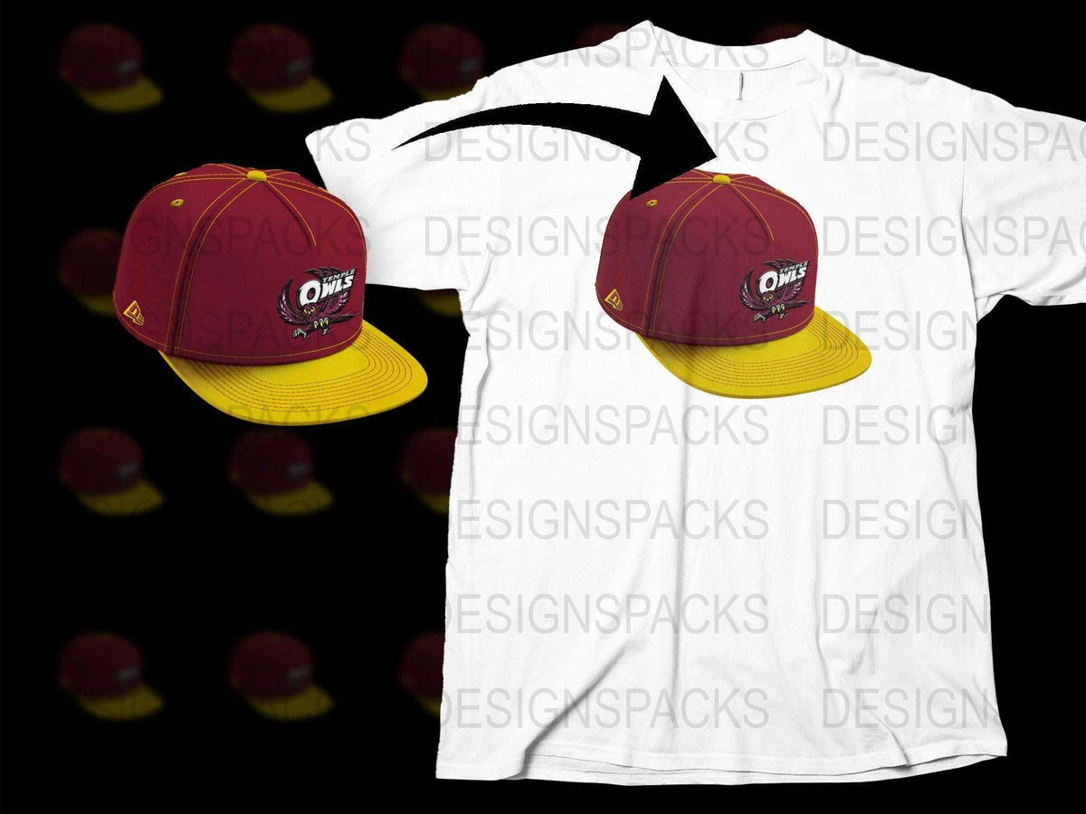 Maroon Baseball Cap and Matching White Graphic Tee Shirt Set, Casual Sporty Apparel