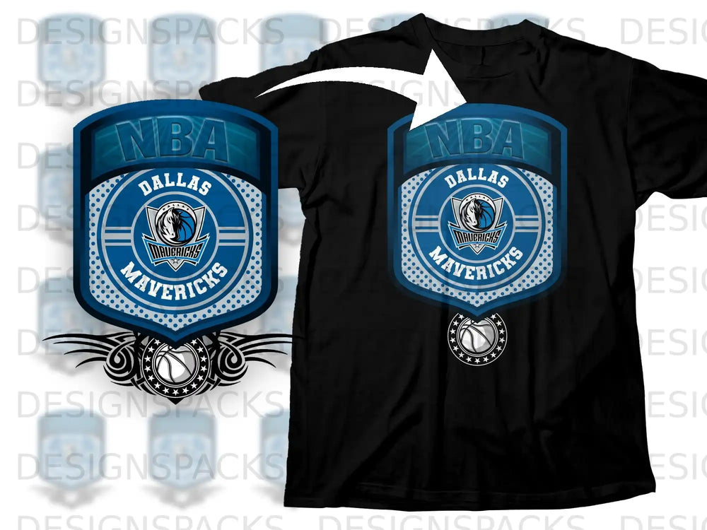 Dallas Mavericks NBA Team Logo Design T-Shirt