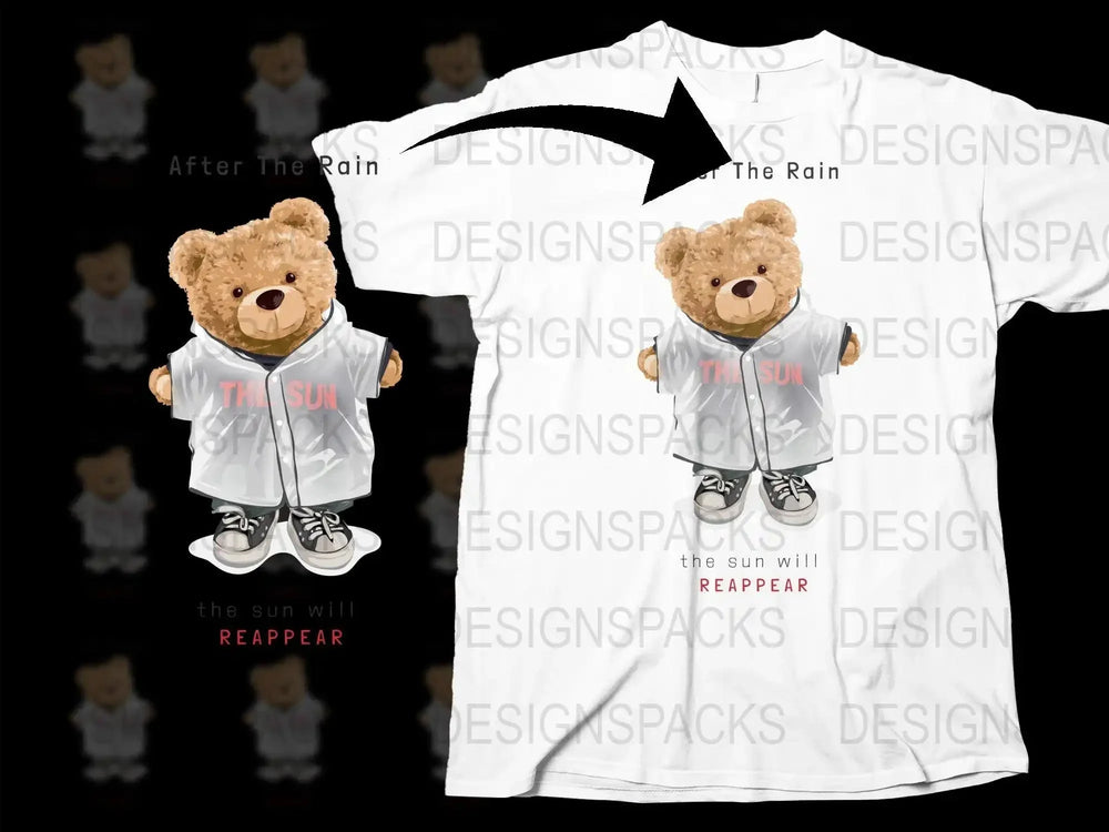 After The Rain The Sun Will Reappear Bear Png Digital Download
