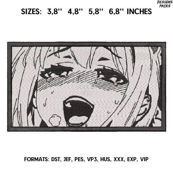 Ahegao Girl Embroidery Design File / Hentai Girl Anime Embroidery Design/ Ahegao Anime.