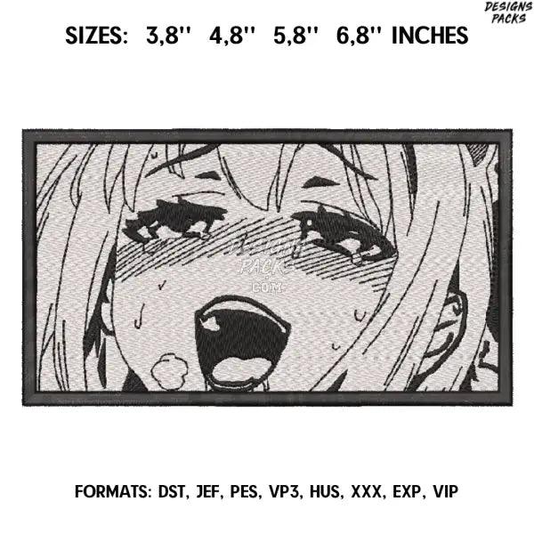 Ahegao Girl Embroidery Design File / Hentai Girl Anime Embroidery Design/ Ahegao Anime.