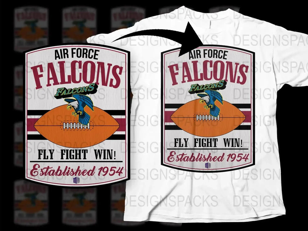 Air Force Falcons T-Shirt, Vintage Military Football Tee, Fly Fight Win, Established 1954 Graphic Shirt
