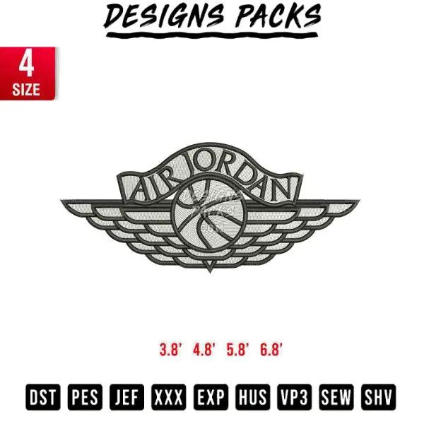 Air Jordan Logo Embroidery Design 3,8", 4.8", 5.8", 6.8"
