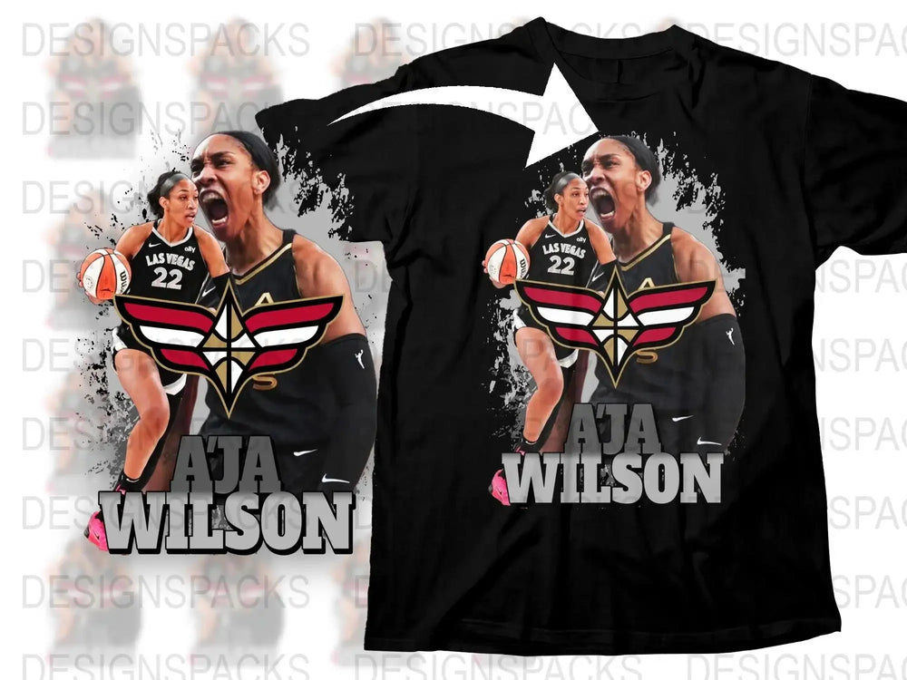 Aja Wilson Las Vegas Aces Graphic Sporty Fan Png Digital Download