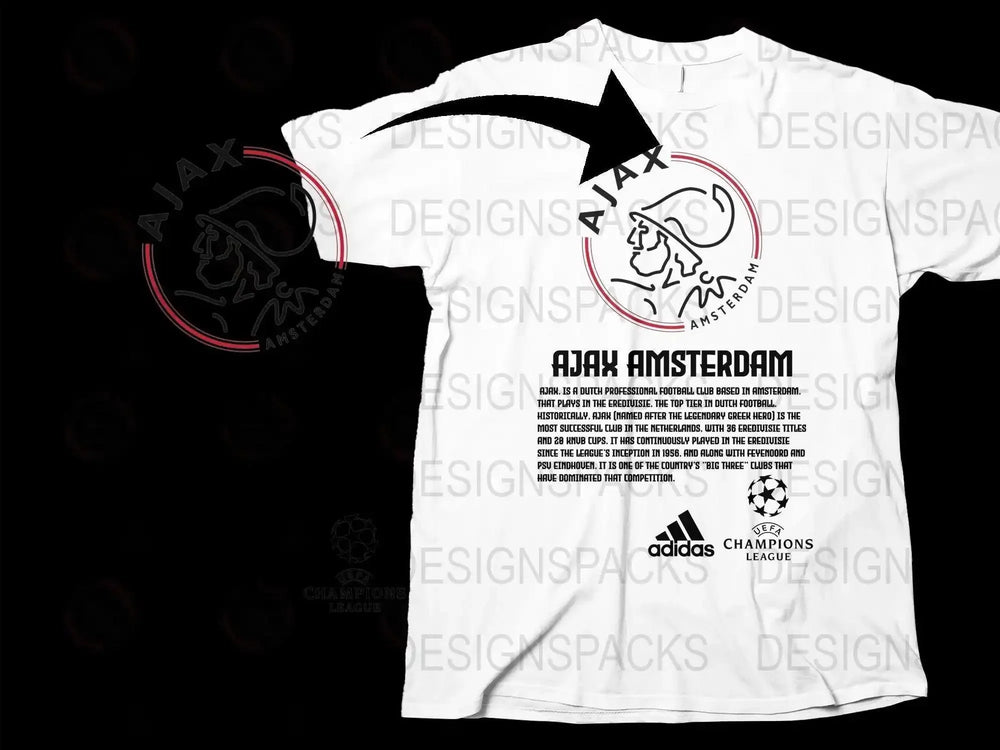 Ajax Amsterdam Art with Logo Png Digital Download