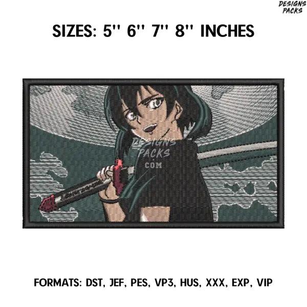 Akame Embroidery Design File, Akame ga Kill Anime Embroidery Design,, Anime Pes Design File