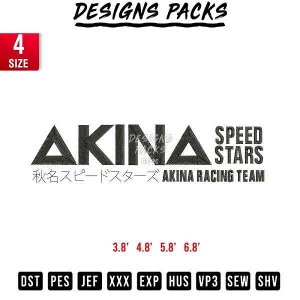 Akina Speed Stars Embroidery Design 
