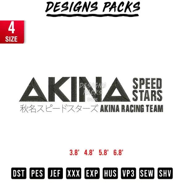 Akina Speed Stars Embroidery Design 