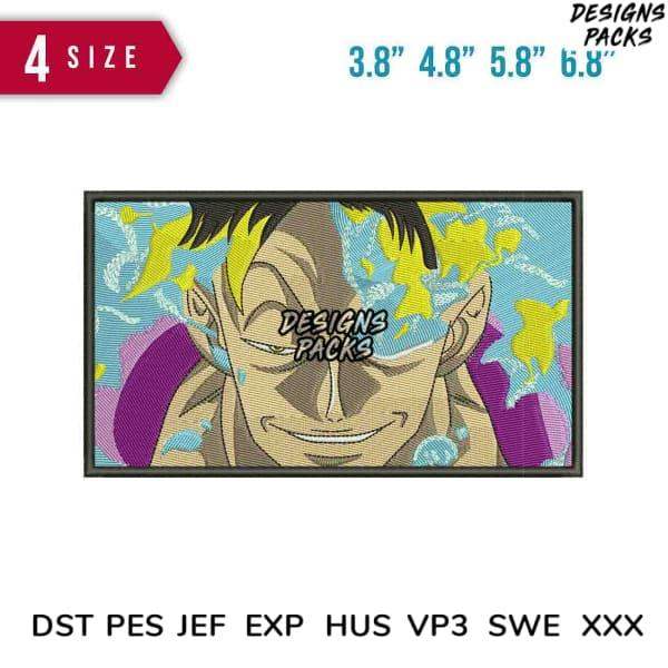 Anime character embroidery design in 4 sizes, DST PES JEF formats, print-ready for DTG or DTF