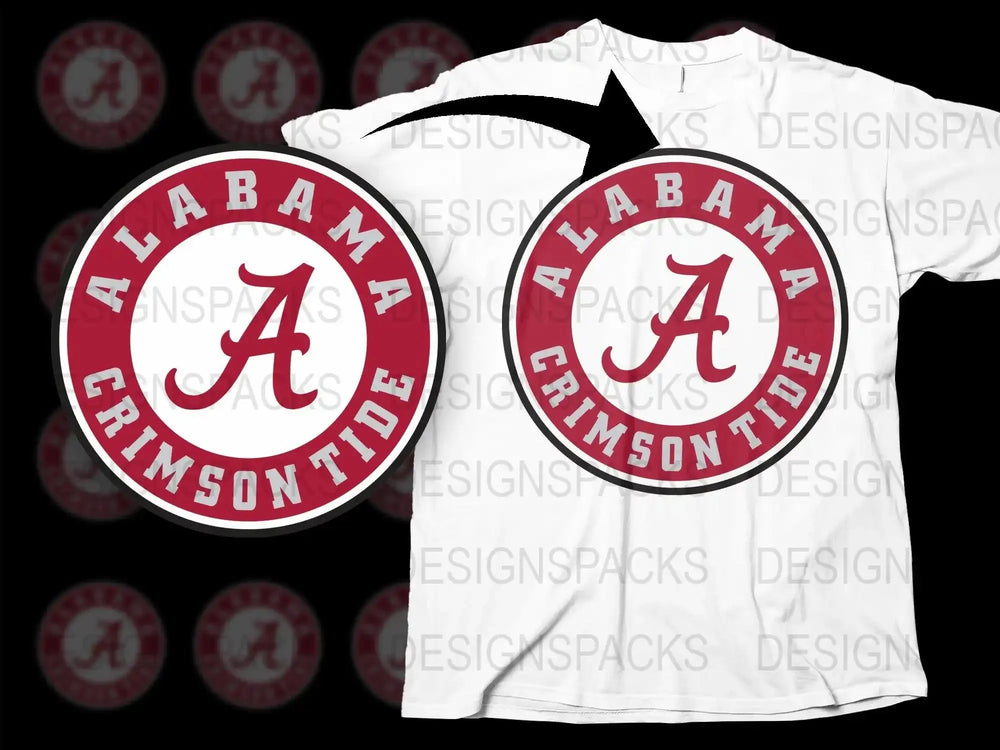 Alabama Crimson Tide College Football Png Digital Download