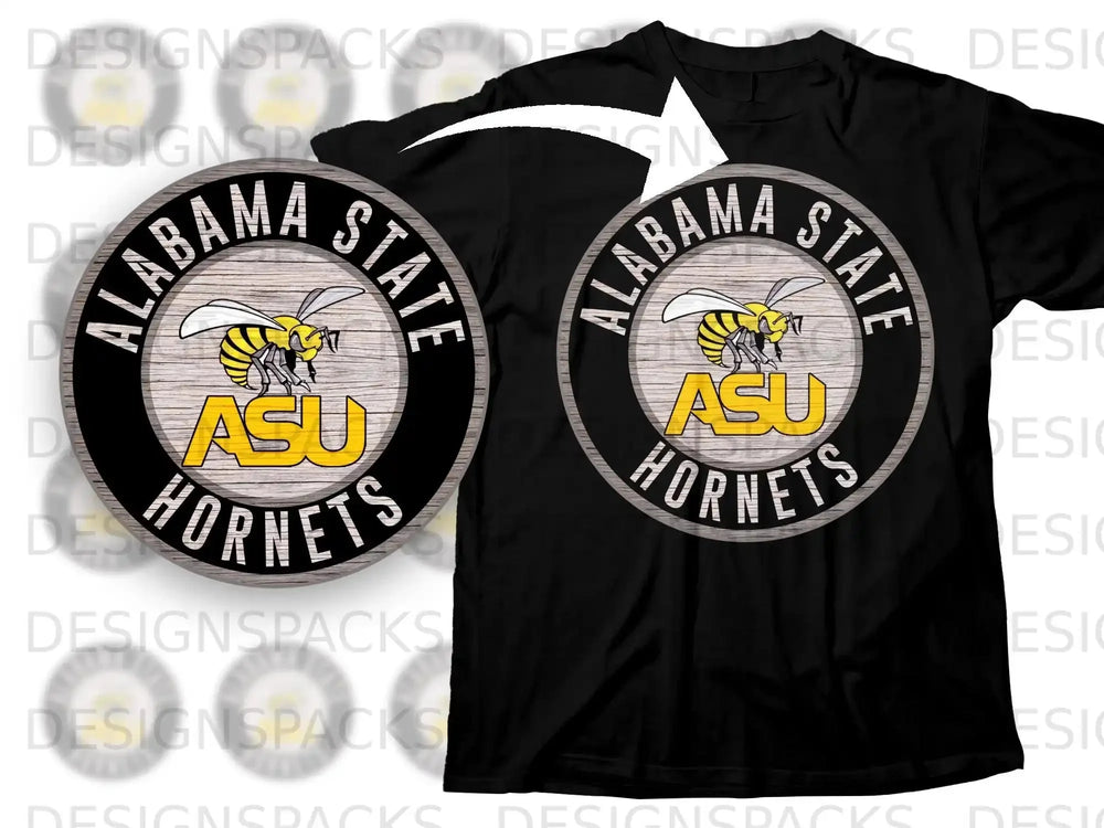 Alabama State Hornets ASU Logo Black Shirt