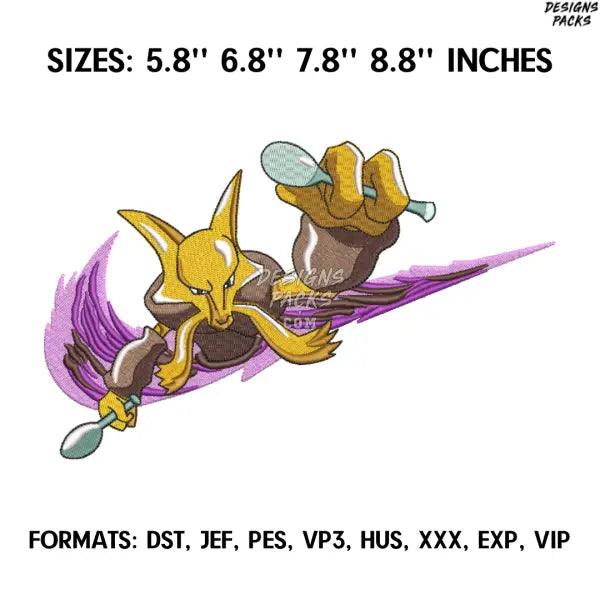 Alakazam Embroidery Design File, Pokemon Anime Embroidery Design, Machine Enbroidery Anime Pes Design Brother