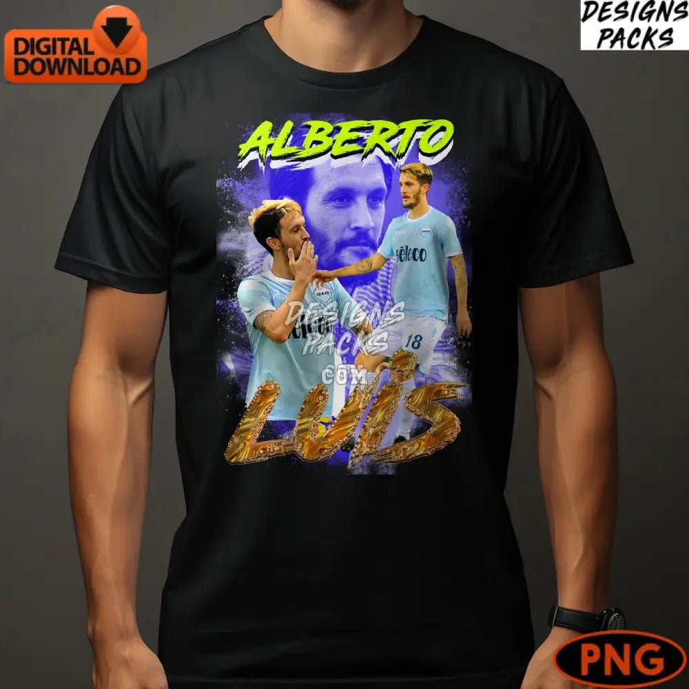 Alberto Luis Soccer Star Digital Art Instant Download Sports Fan Gift Png File