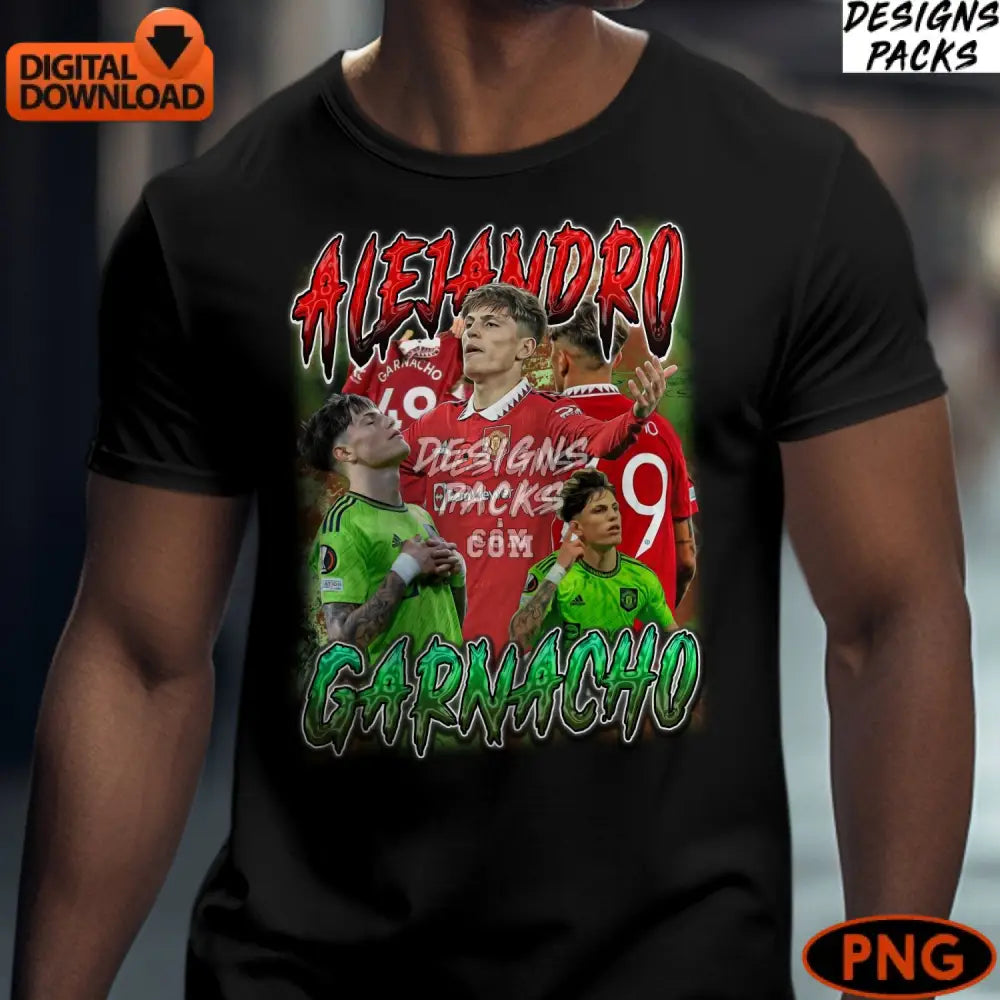 Alejando Garnacho Football Star Digital Art Instant Download Sports Fan Png
