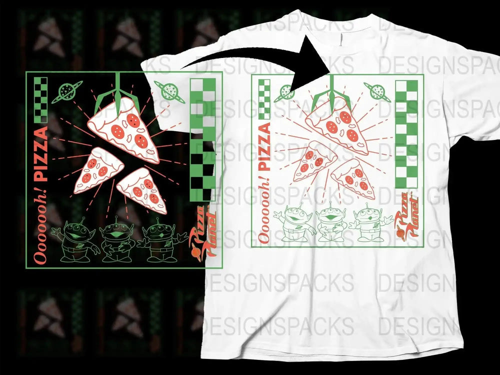Alien Space Adventure Pizza Planet Png Digital Download