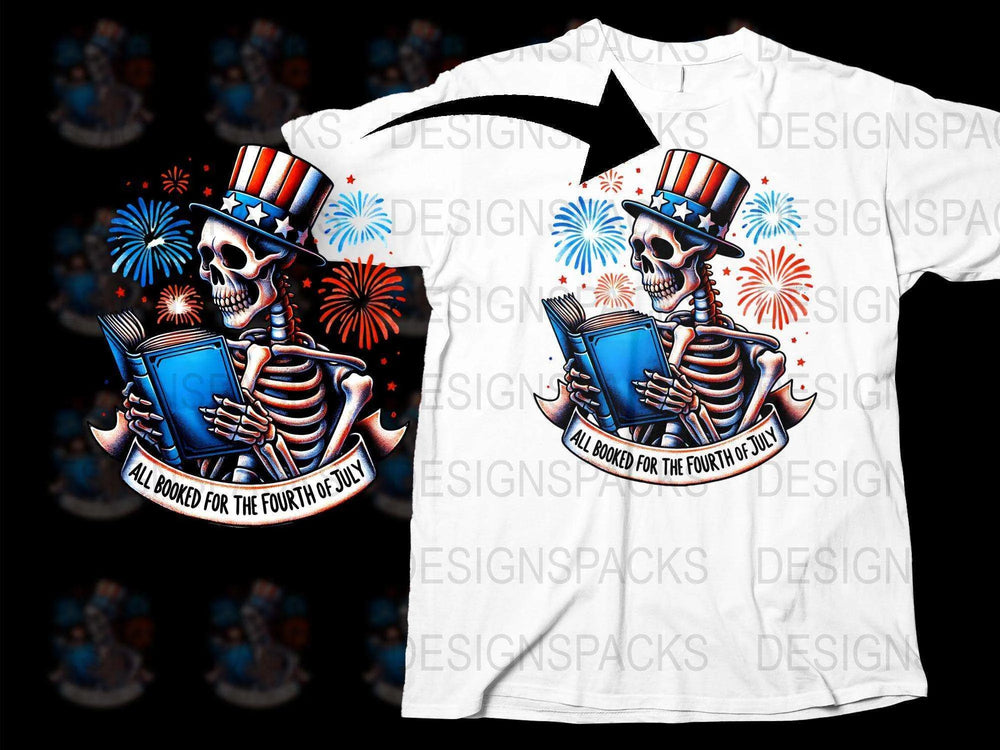 Patriotic Skull T-Shirt, Fourth of July Fireworks Graphic Tee, USA Flag Hat, Unisex Summer Shirt