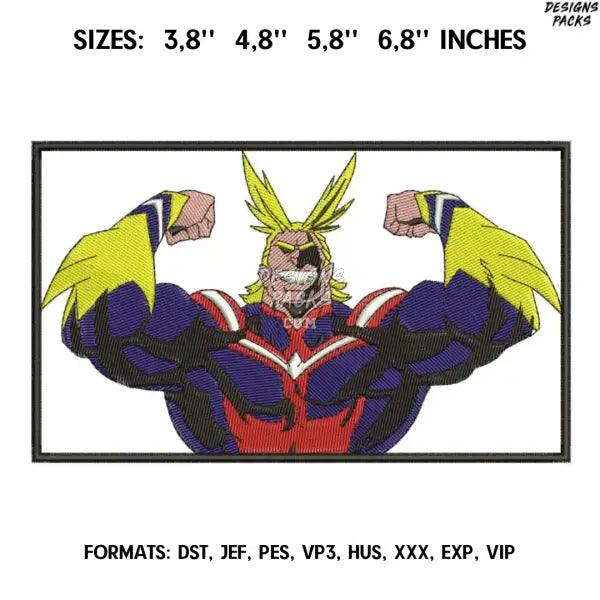 All Might Embroidery Design File / My Hero Academia Anime Embroidery Design/, Anime inspired
