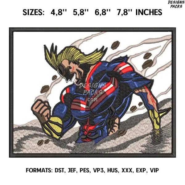 All Might Embroidery Design File / My Hero Academia Anime Embroidery Design/, Anime inspired