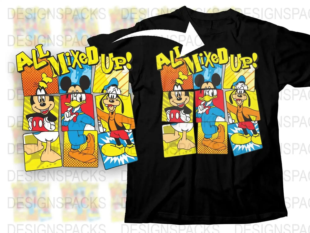 All Mixed Up Goofy Characters Graphic Print Png Digital Download