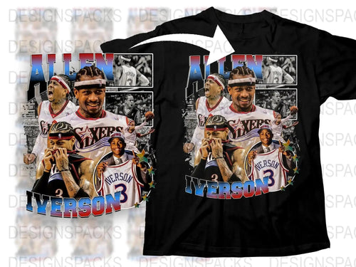 Allen Iverson Collage Design Png Digital Download