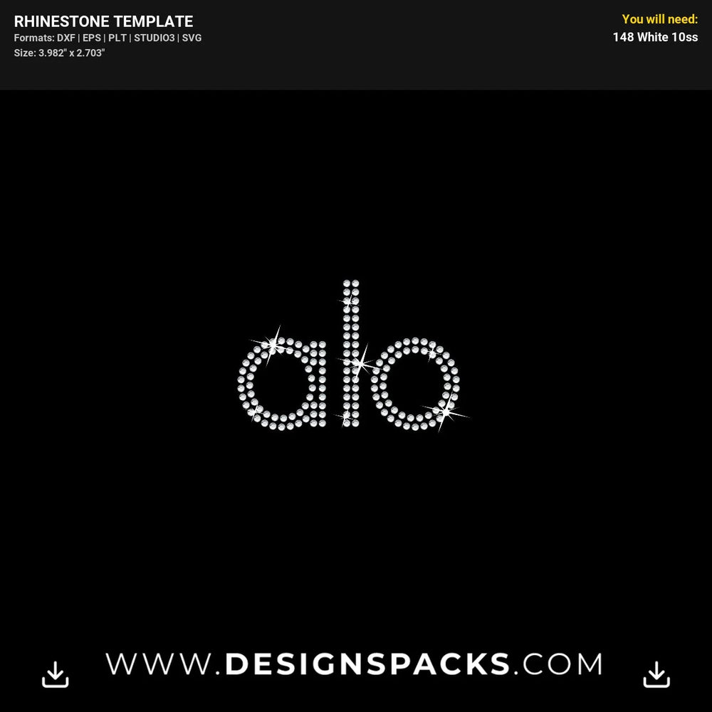 Alo Logo 4 Inches Rhinestone Digital Template