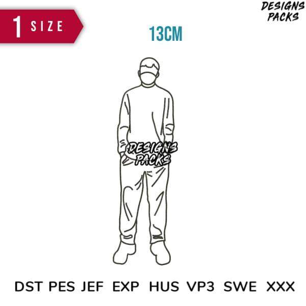 13cm embroidery design size guide for DST PES JEF formats, ideal for apparel customization