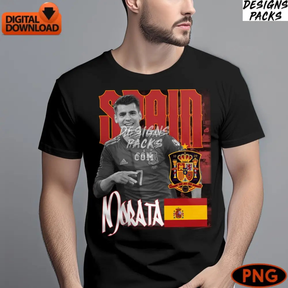 Alvaro Morata Spain Soccer Instant Download Digital Png Sports