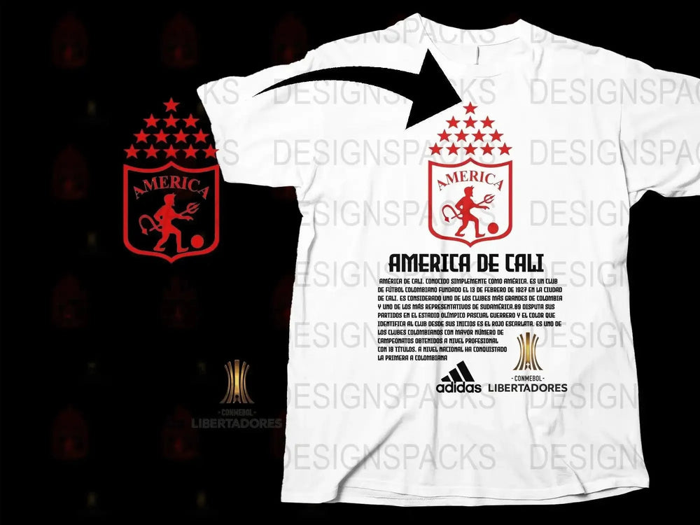 America de Cali Soccer Team Graphic Men's Png Digital Download