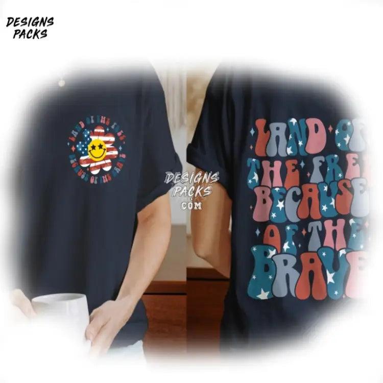 America Fourth Of July Independence Day Land Of The Free Because Brave Y2K Png Design