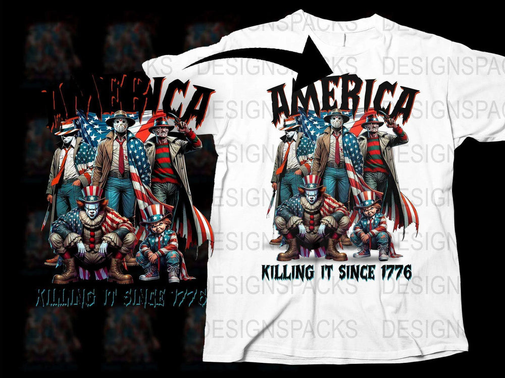 Patriotic America T-shirt, Killing It Since 1776, 4th of July Independence Day Apparel, USA Flag Design Tee