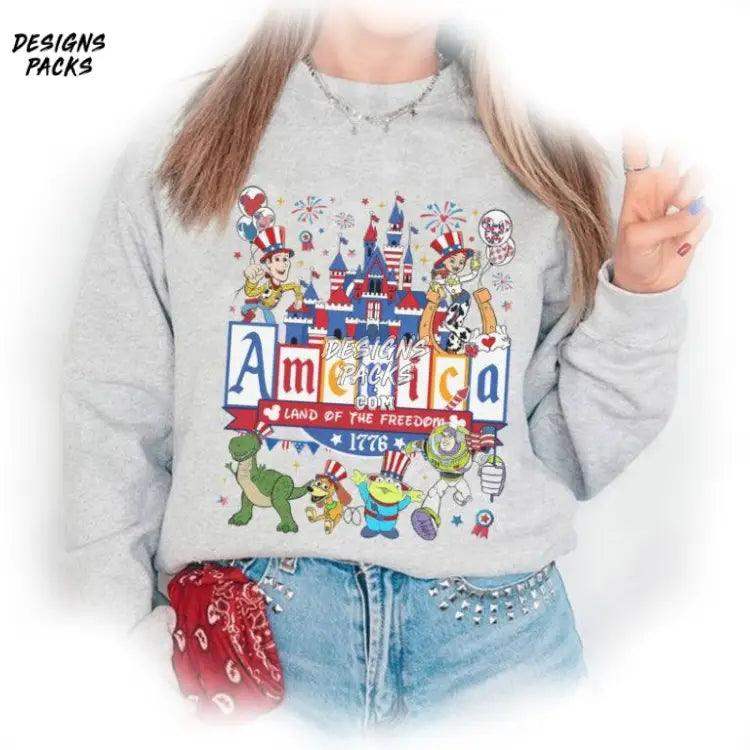 American Freedom Patriotic 4Th Of July Cartoon Toy Story Png Design