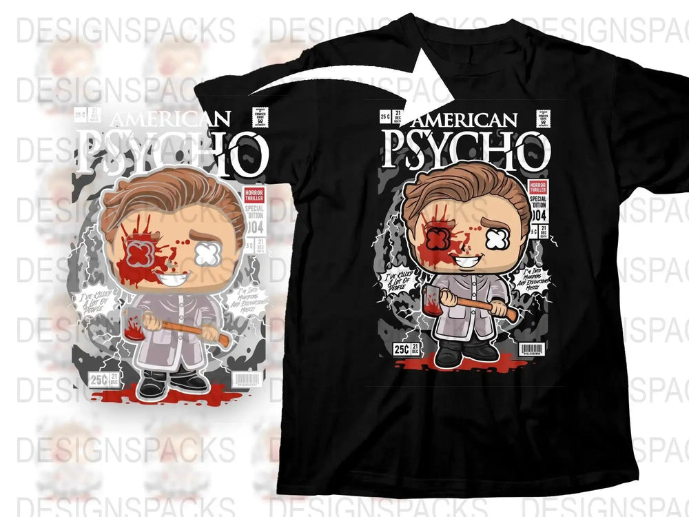 American Psycho Patrick Bateman Popculture Png Digital Download