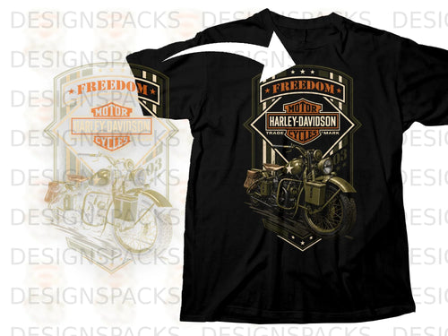 Black t-shirt with Harley-Davidson 