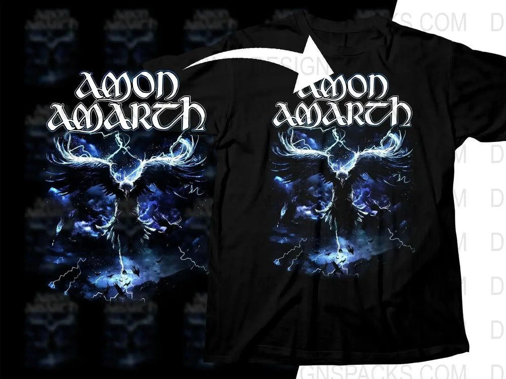 Amon Amarth Mythical Lightning Bird Artwork Design Png Halftone Digital Download