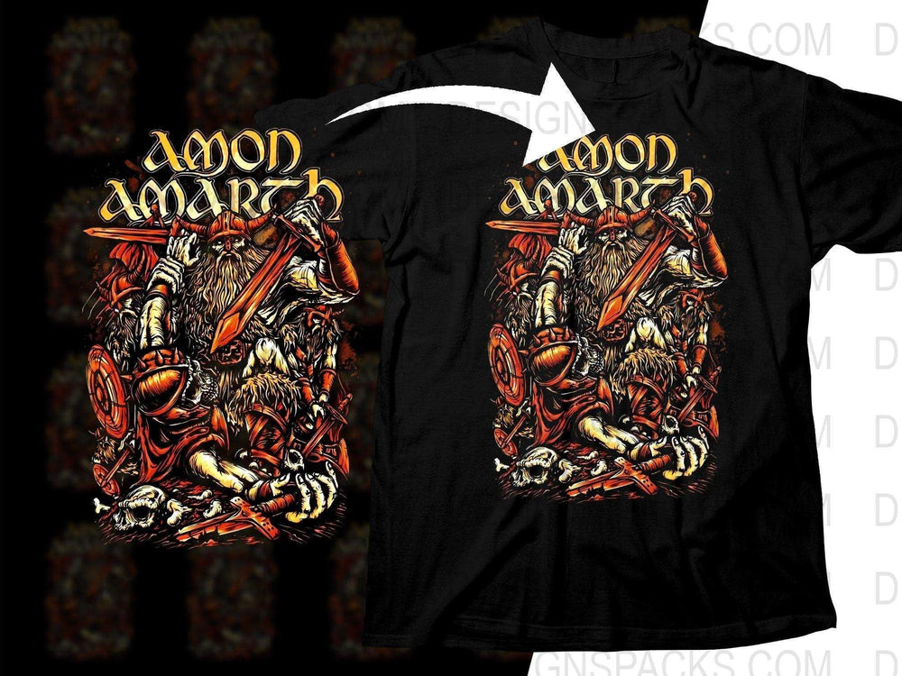 Amon Amarth Viking Warriors Mythical Battle Art Png Halftone Digital Download
