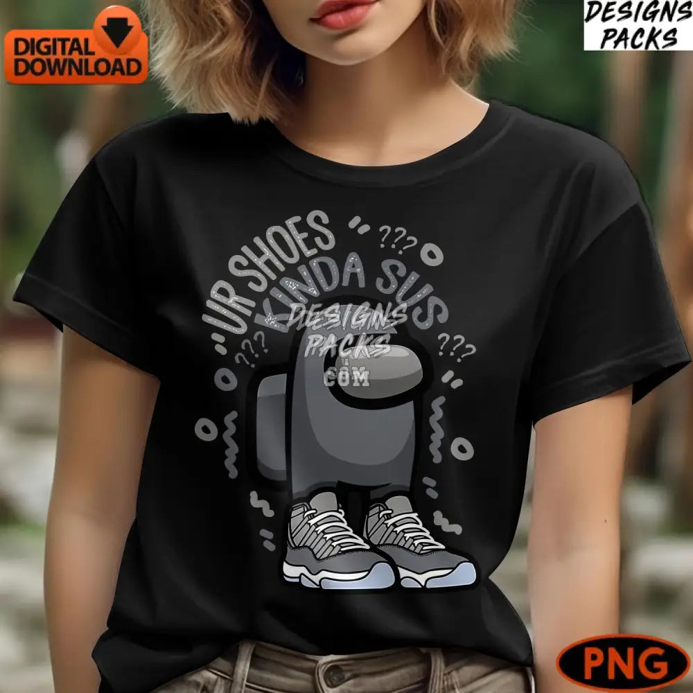 Among Us Inspired Digital Art Your Shoes Kinda Sus Instant Download Png Gamer Gift For Gamers