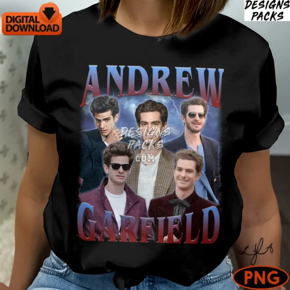 Andrew Garfield Digital Celebrity Photo Collage Actor Tribute Fan Art Print Instant Download Png