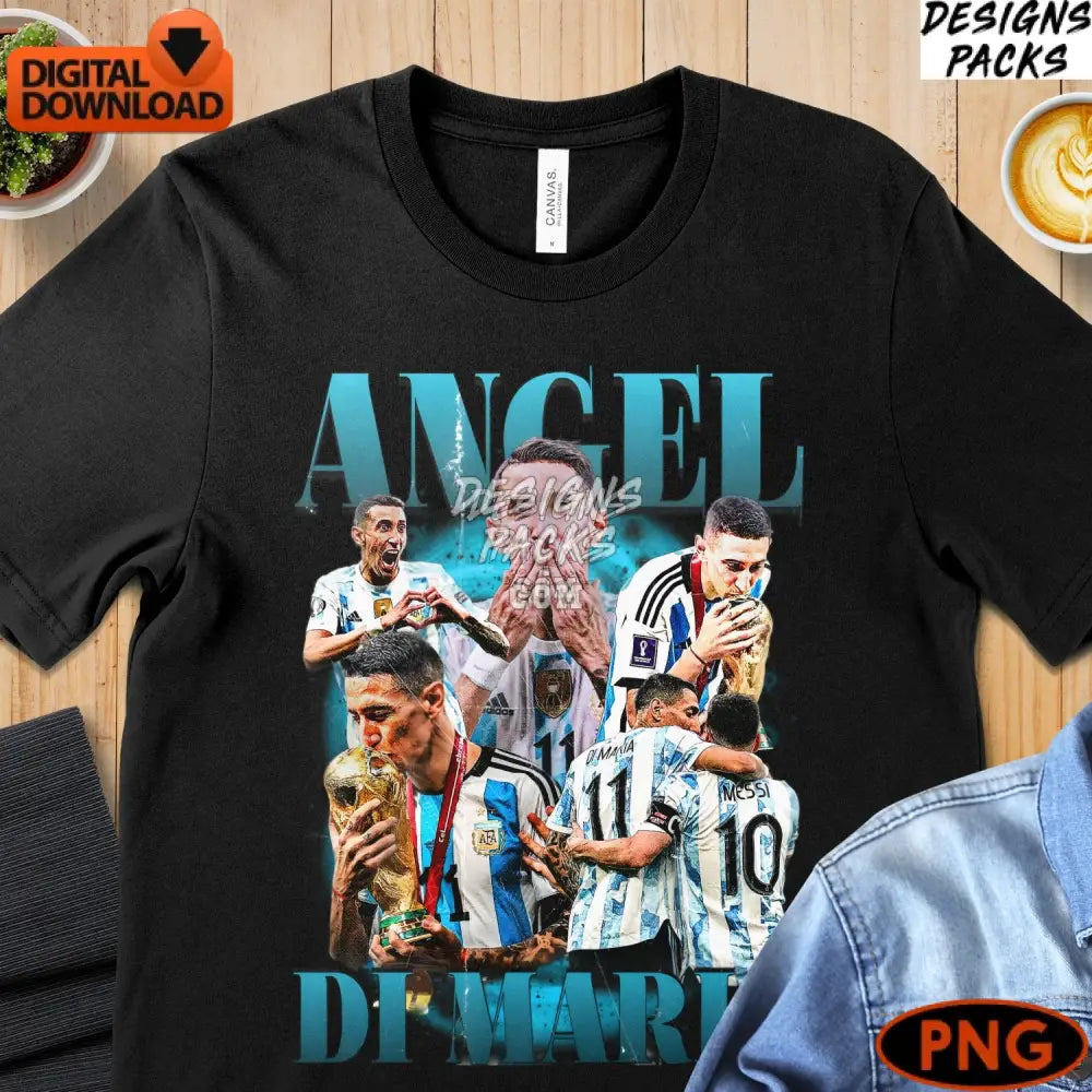 Angel Di Maria Argentina Soccer Star Digital Art Instant Download Png Football Legend