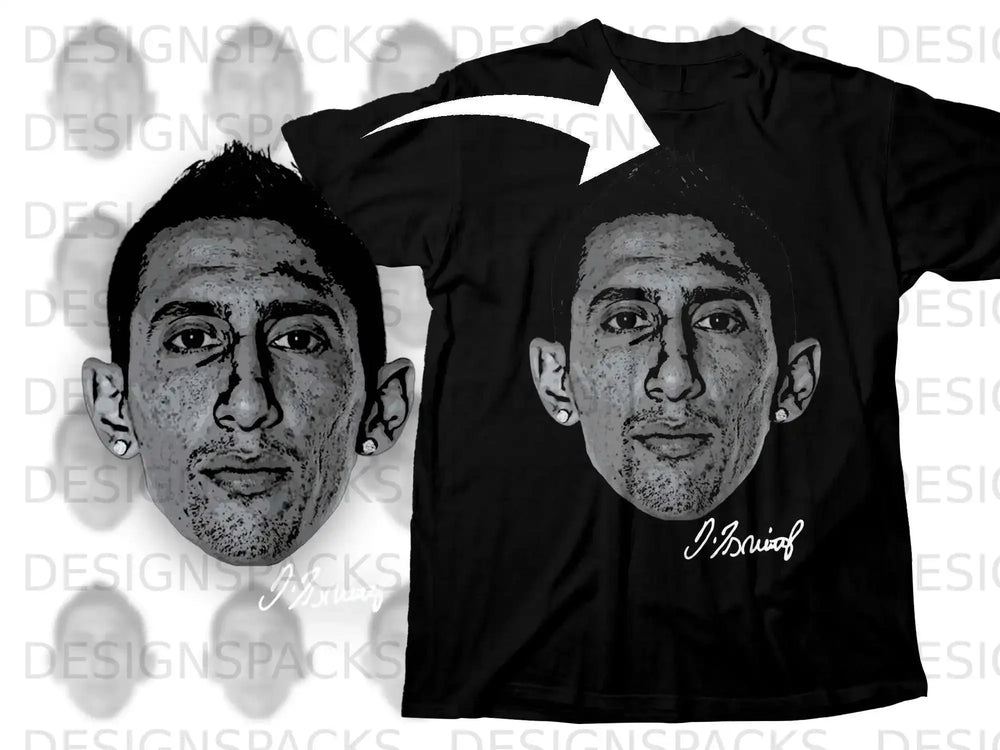Unique Graphic Tee with Illustrated Portrait Art Design