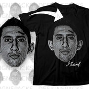 Unique Graphic Tee with Illustrated Portrait Art Design