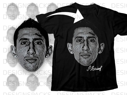 Unique Graphic Tee with Illustrated Portrait Art Design