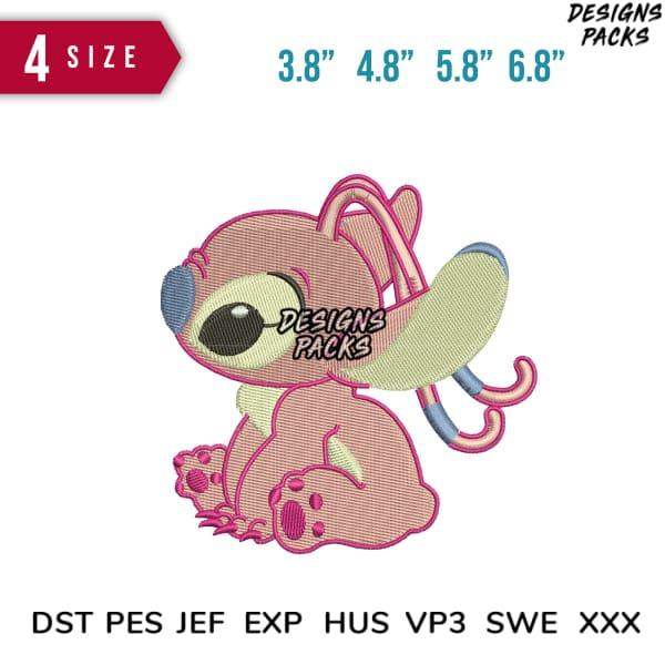 Pink Stitch embroidery design in 4 sizes, PES DST JEF formats, print-ready for DTG or DTF