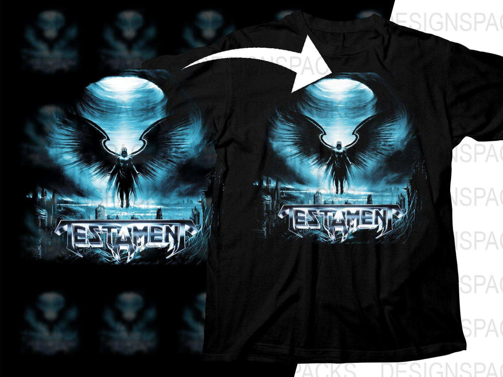 Angelic Guardian Testament Rock Music Band Graphic Png Halftone Digital Download