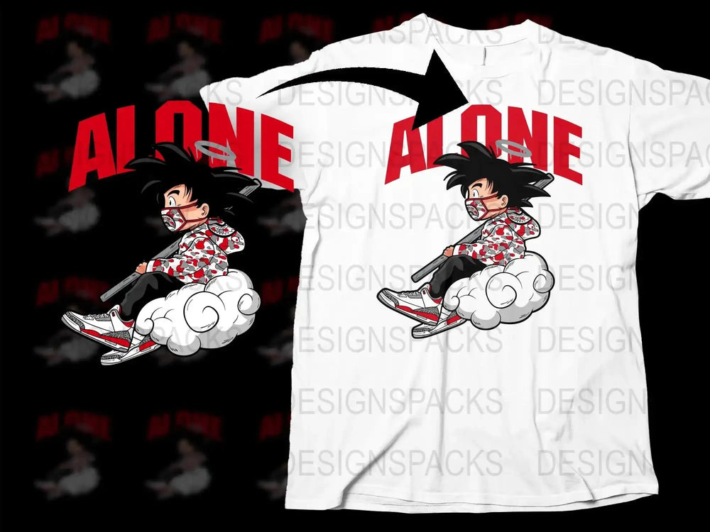 Anime Alone Halo Graphic Streetwear Png Digital Download