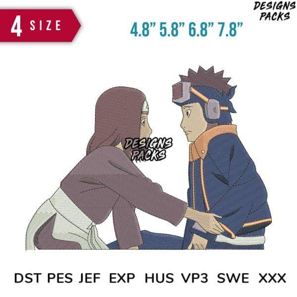 Anime Naruto design bundle for embroidery, DTF, DTG – 4 sizes, instant download in DST PES EXP formats