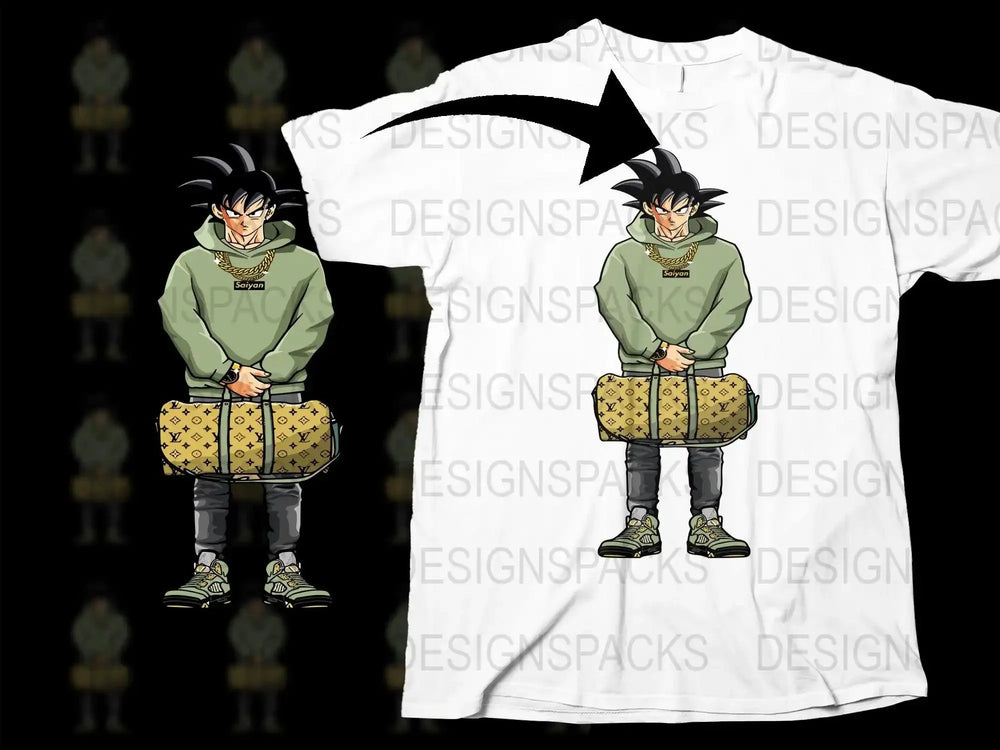 Anime Character with Streetwear Style Png Digital Download