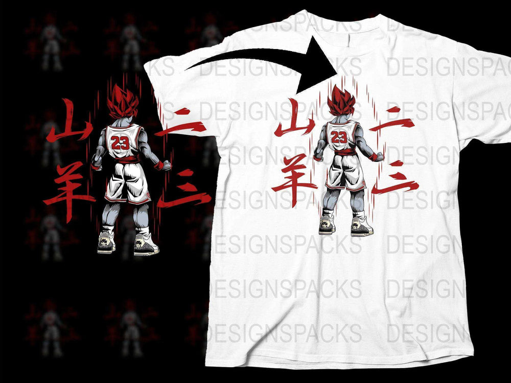 Anime-Inspired Basketball Player Graphic Png Digital Download