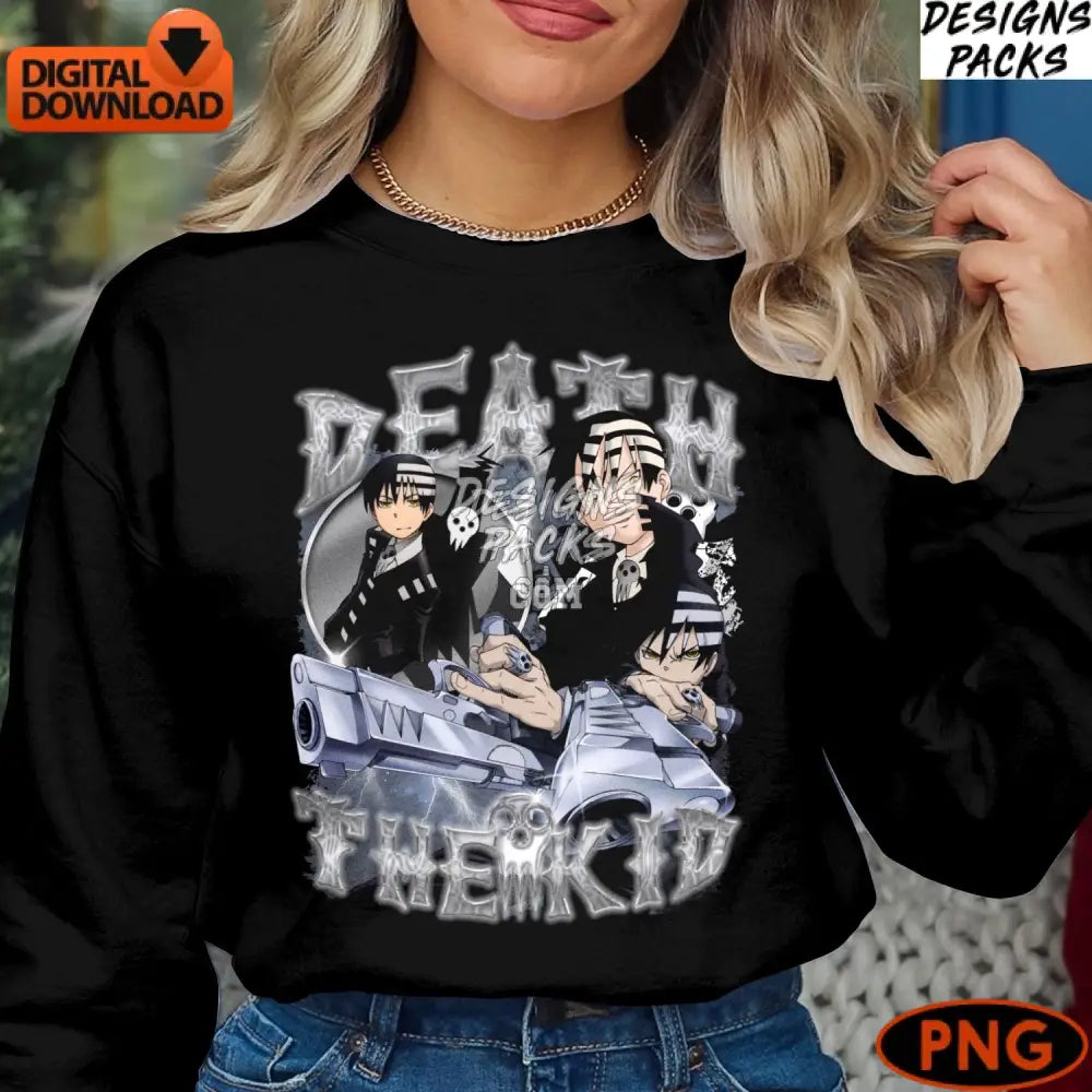 Anime Inspired Digital Art Death The Kid Soul Eater Png File Instant Download